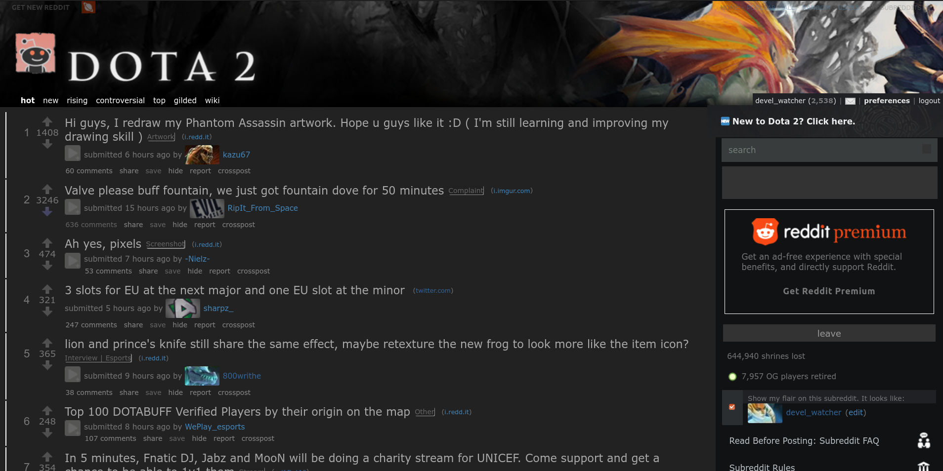 Old Reddit Minimal Dark Dota2