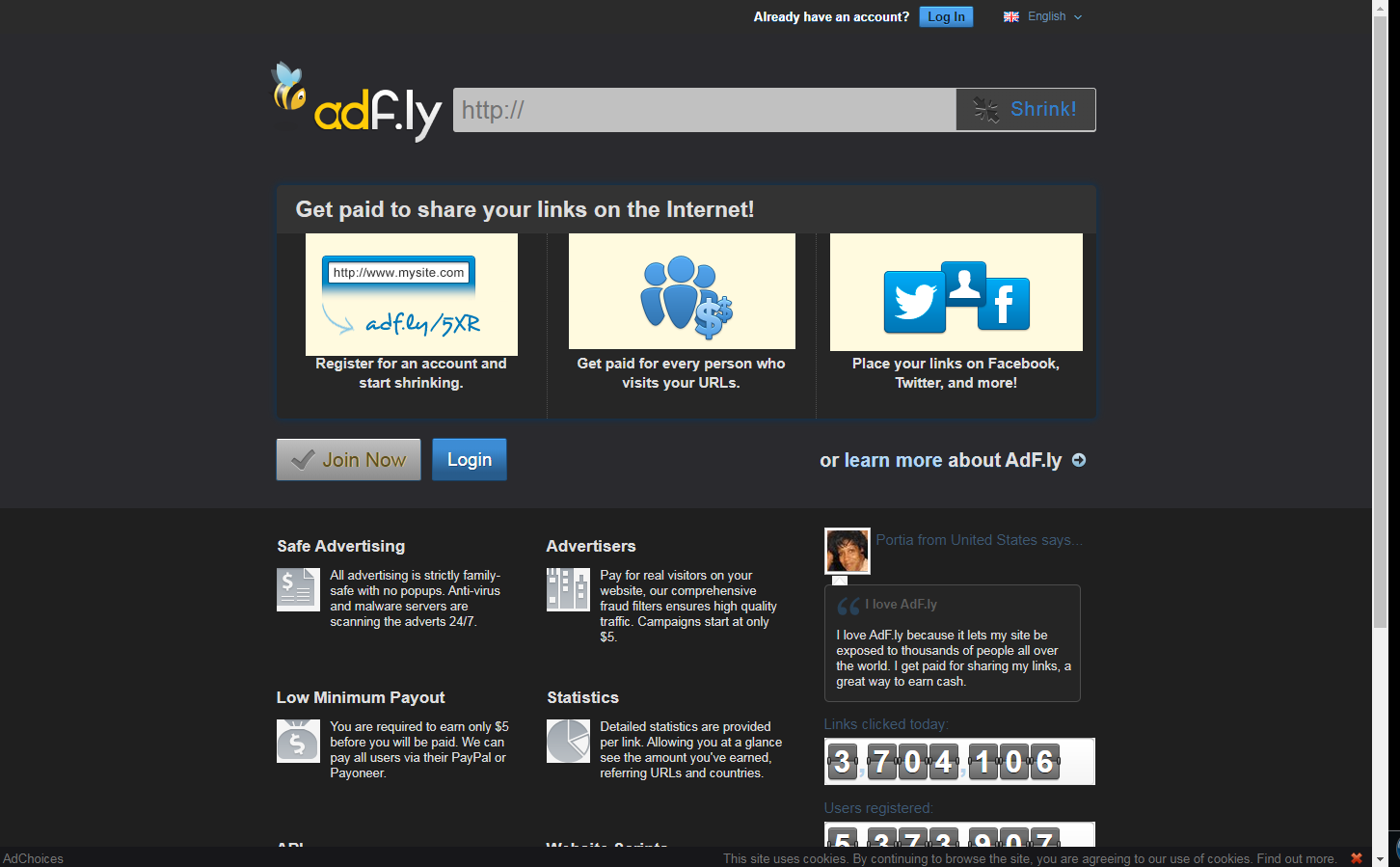 Adf.ly Dark Mode