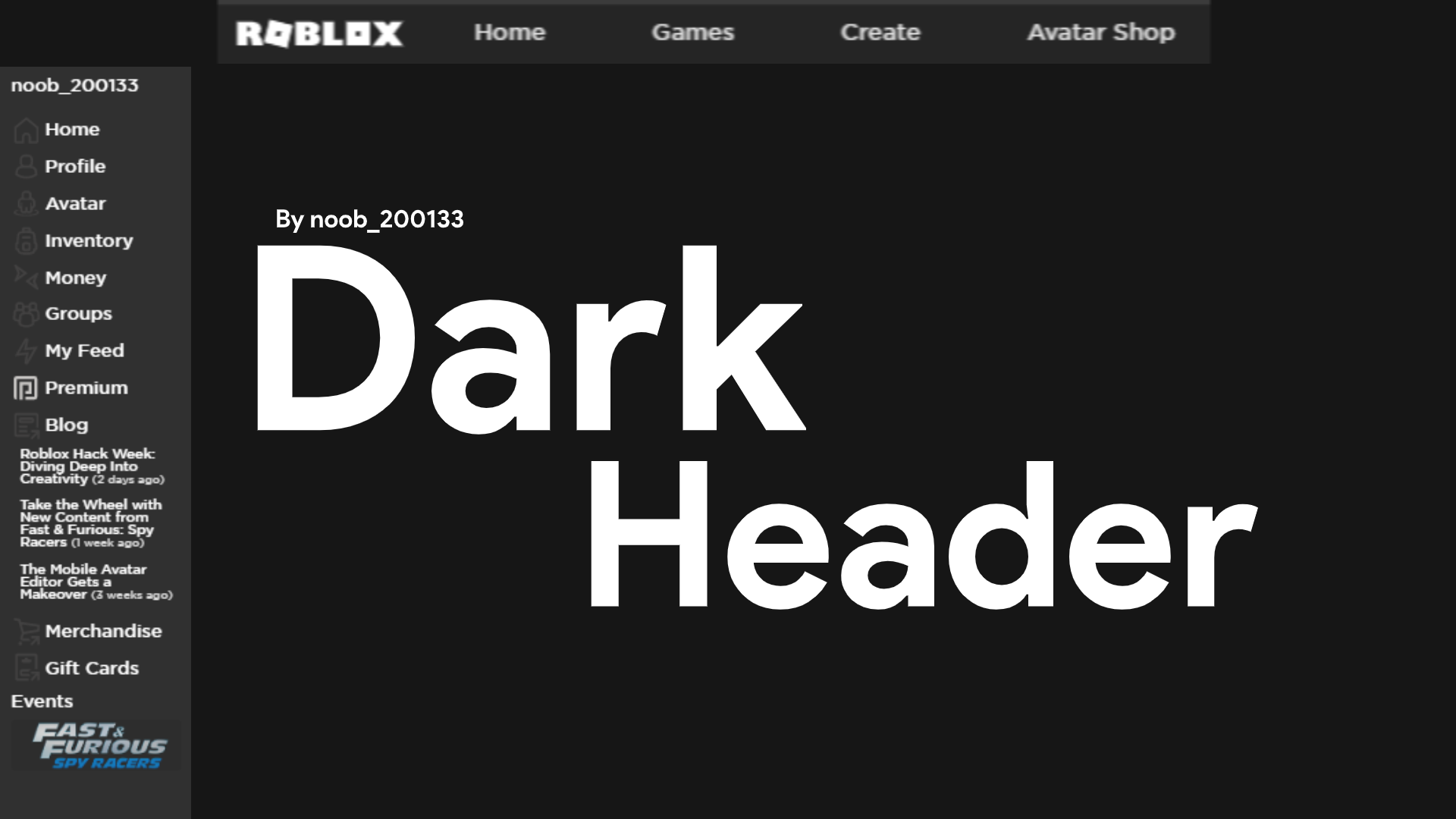 Dark Header