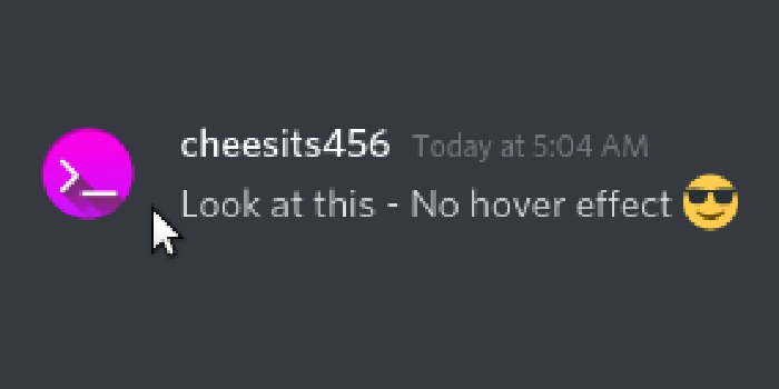 Remove Message Hover Effects