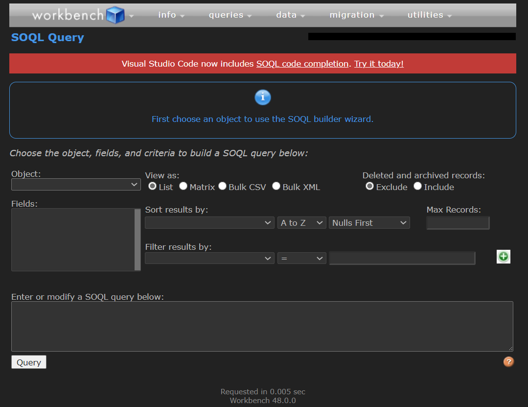 SFDC Workbench Dark Mode