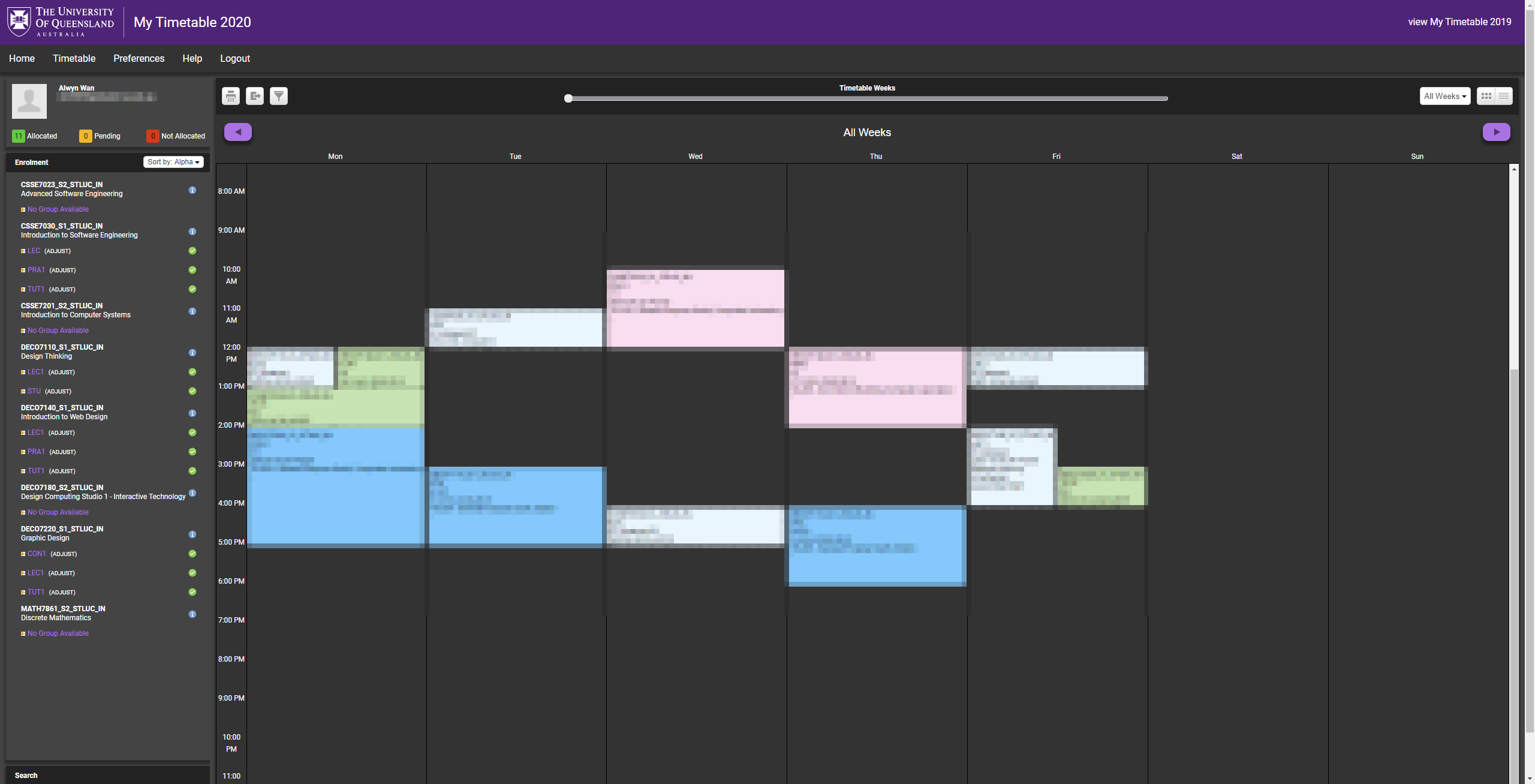 Allocate+ Student Full Screen & Dark Theme
