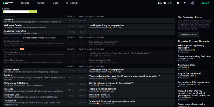 Dark Forum for Deviant Art