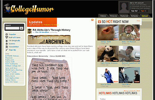 collegehumor.com wider, no ads