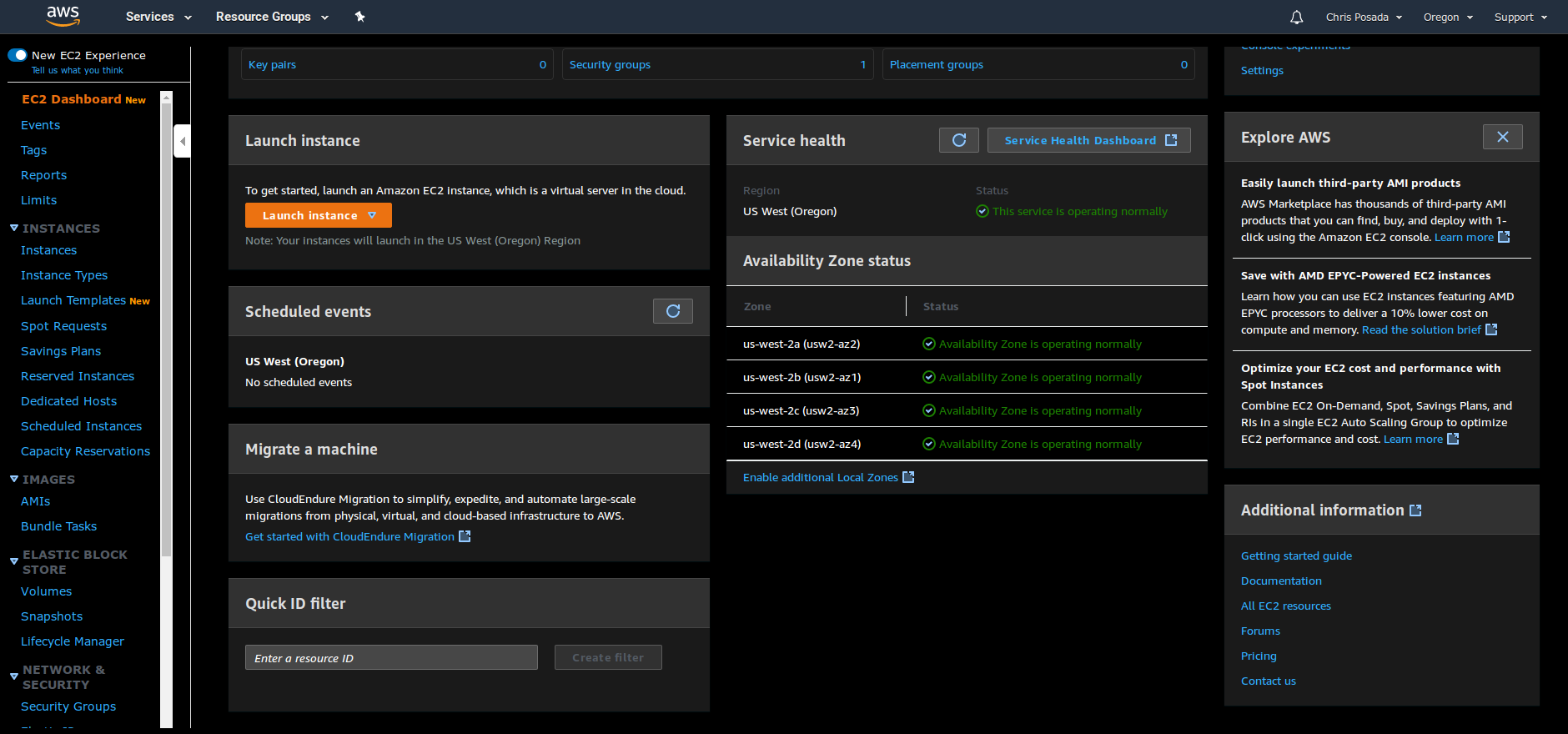 AWS Console - Dark