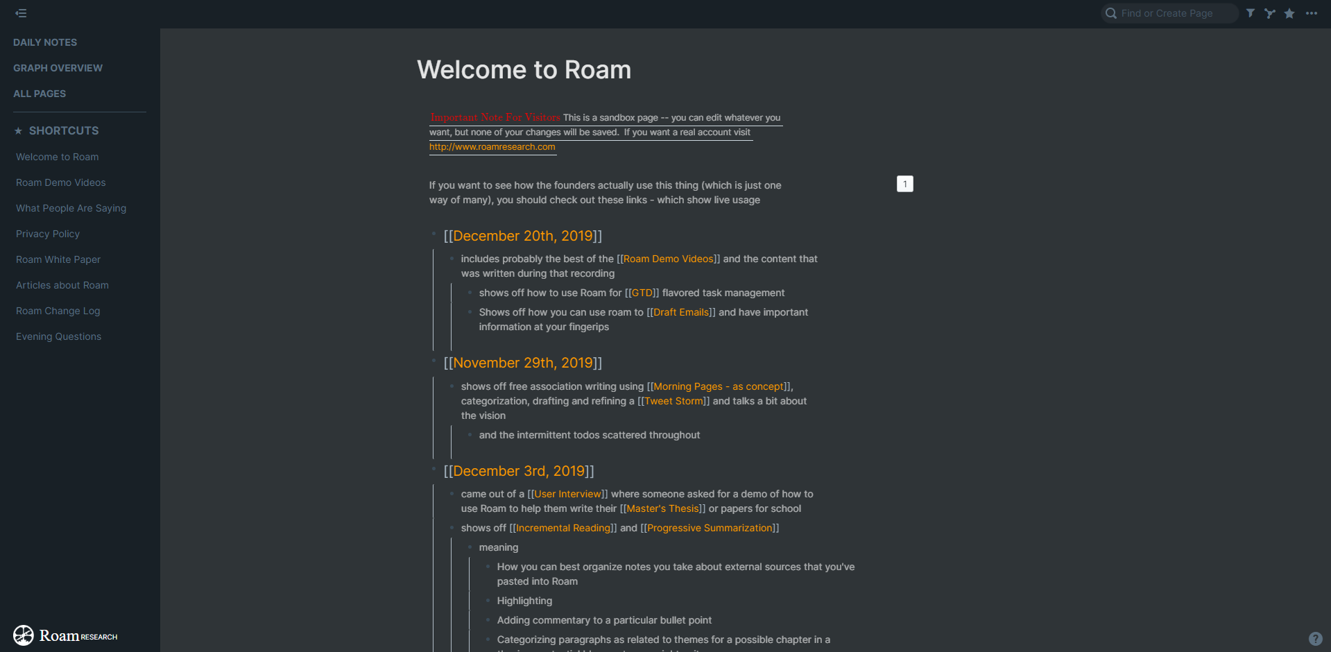 Roam Research Dark