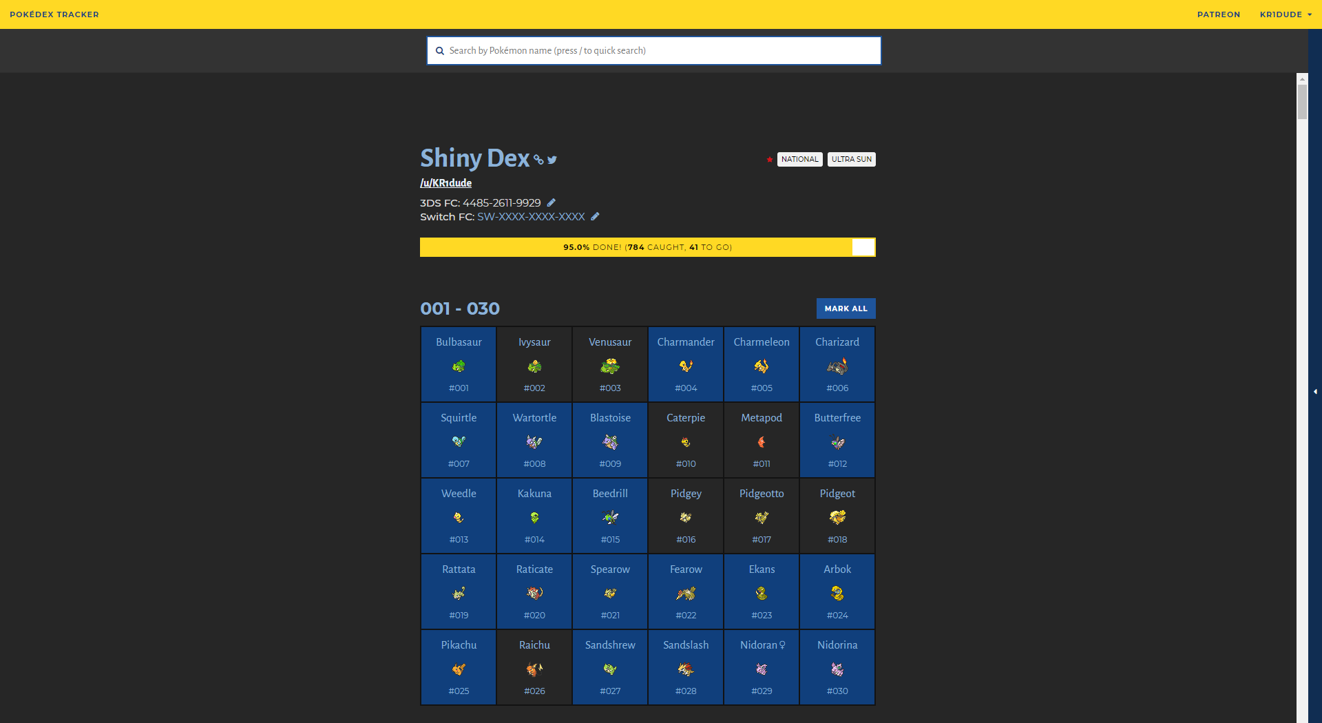 Dark PokedexTracker