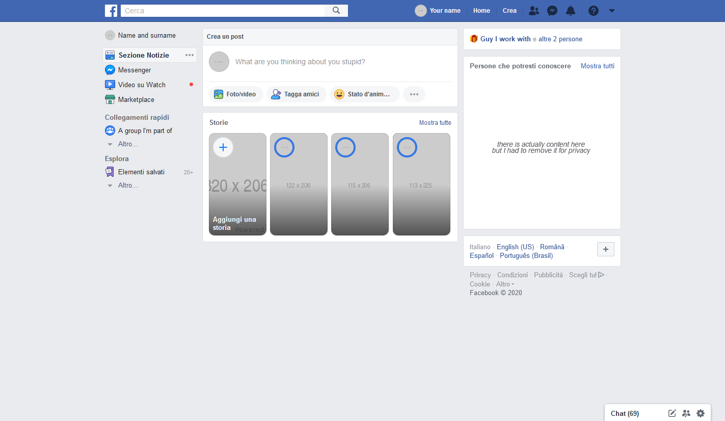 Facebook ( Hide Feed )
