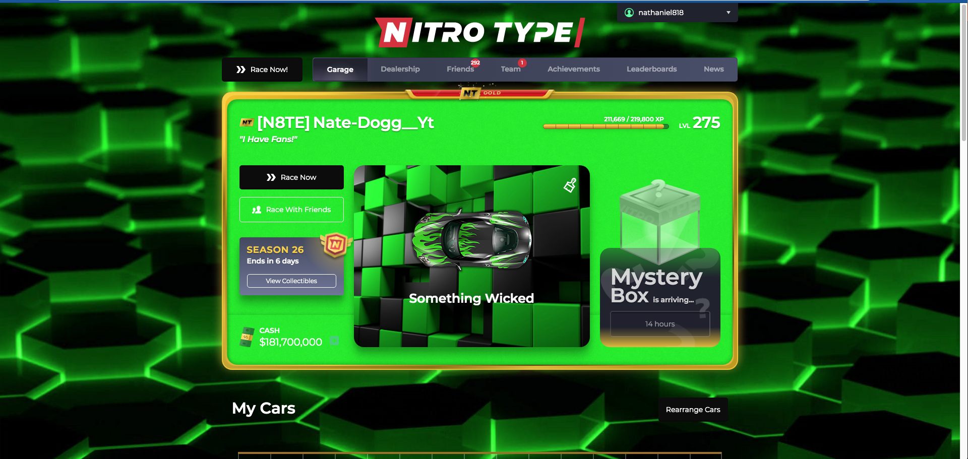 Lime Green Background Theme (Nitro Type)