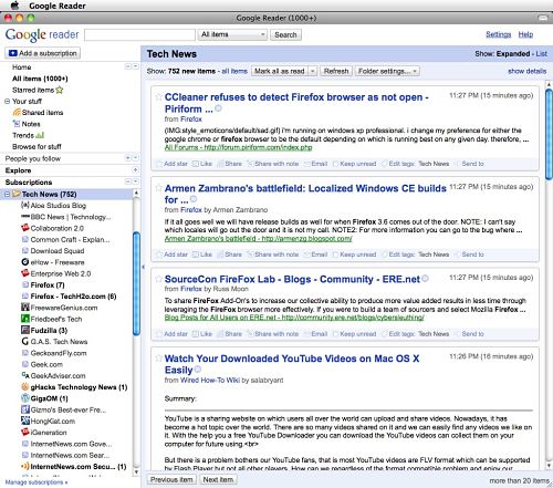 Google Reader for PRISM