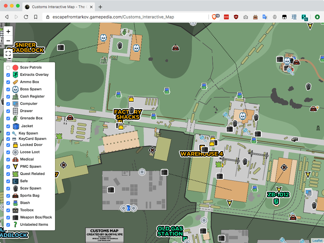 Escape from Tarkov Wiki Fullscreen Interactive Map