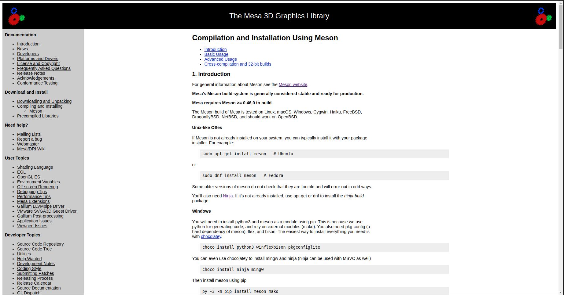 Readable Column - Mesa3D.org