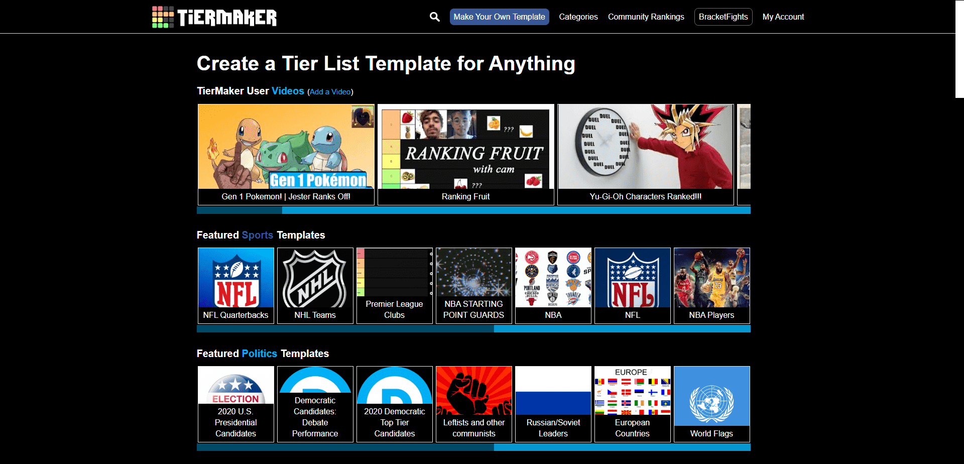 Dark Theme for TierMaker