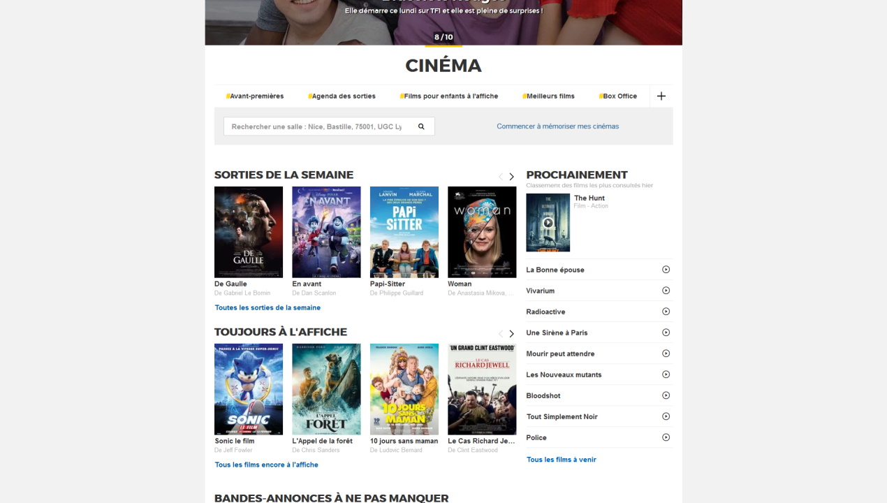 Allociné - En-tête