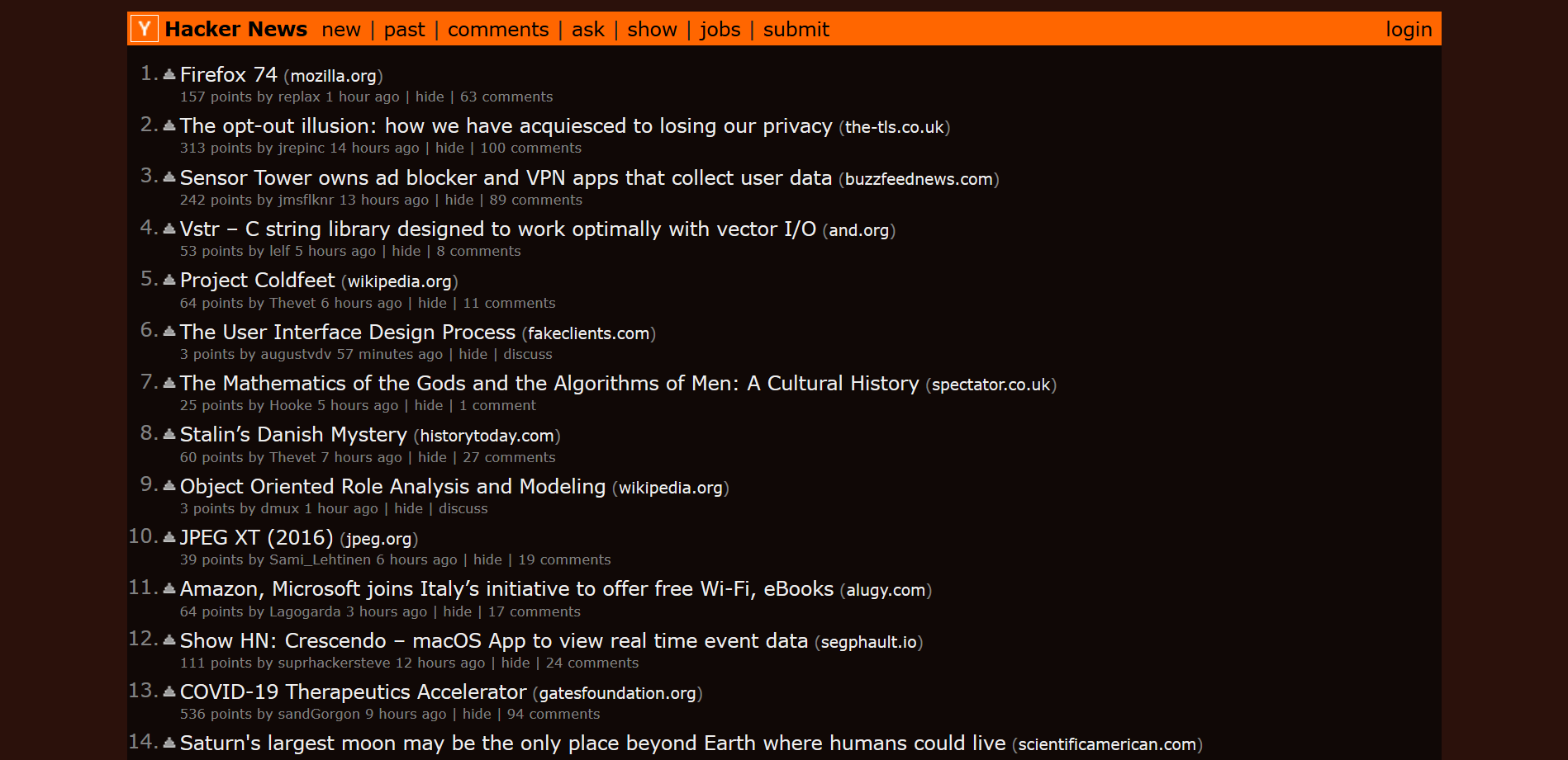Hacker News Dark Brown