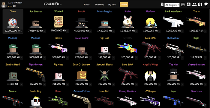 Krunker Market Dark Theme