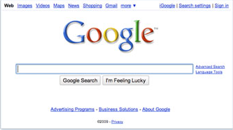 Google classic homepage