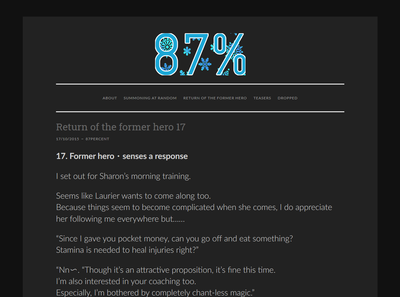 87% Translation (WordPress) Dark