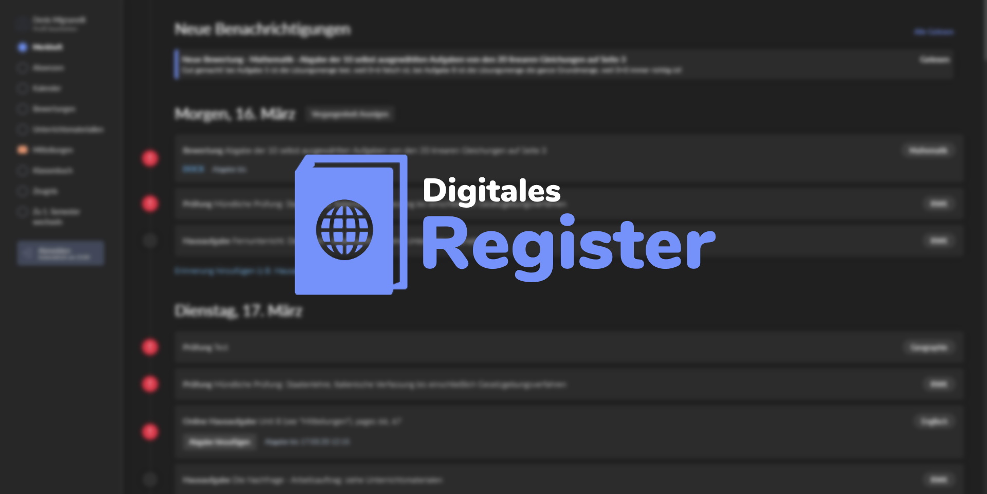 Dark Digitales Register