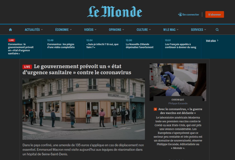 Le Monde - Thème sombre