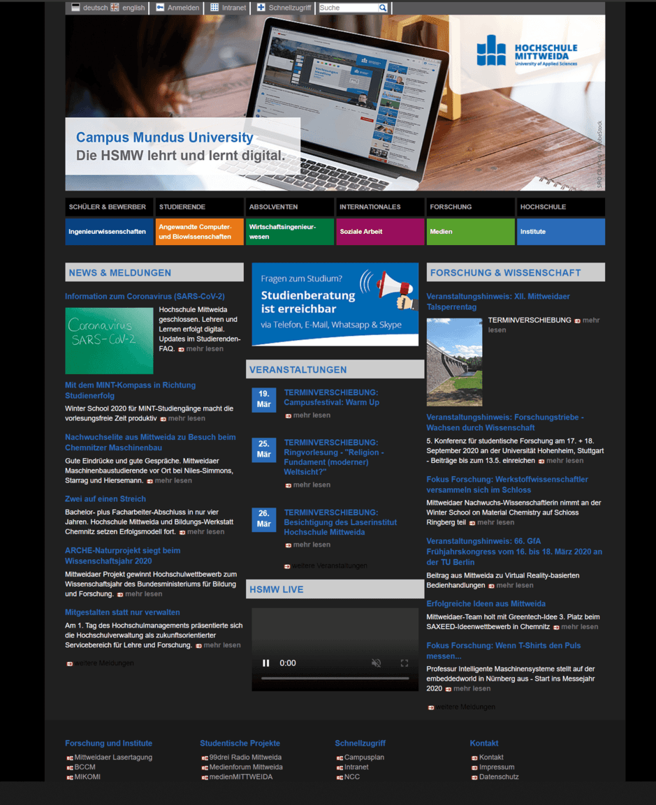 Hochschule Mittweida Dark Mode