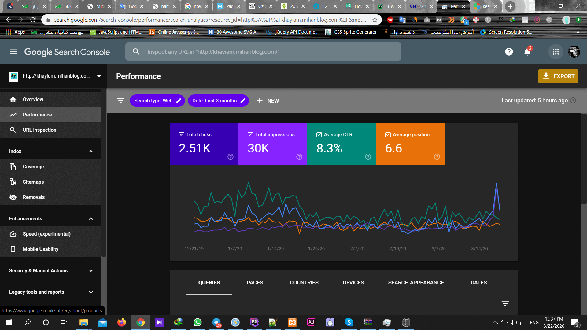 search console dark theme