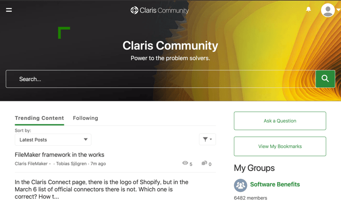 Claris (FileMaker) Community for small display