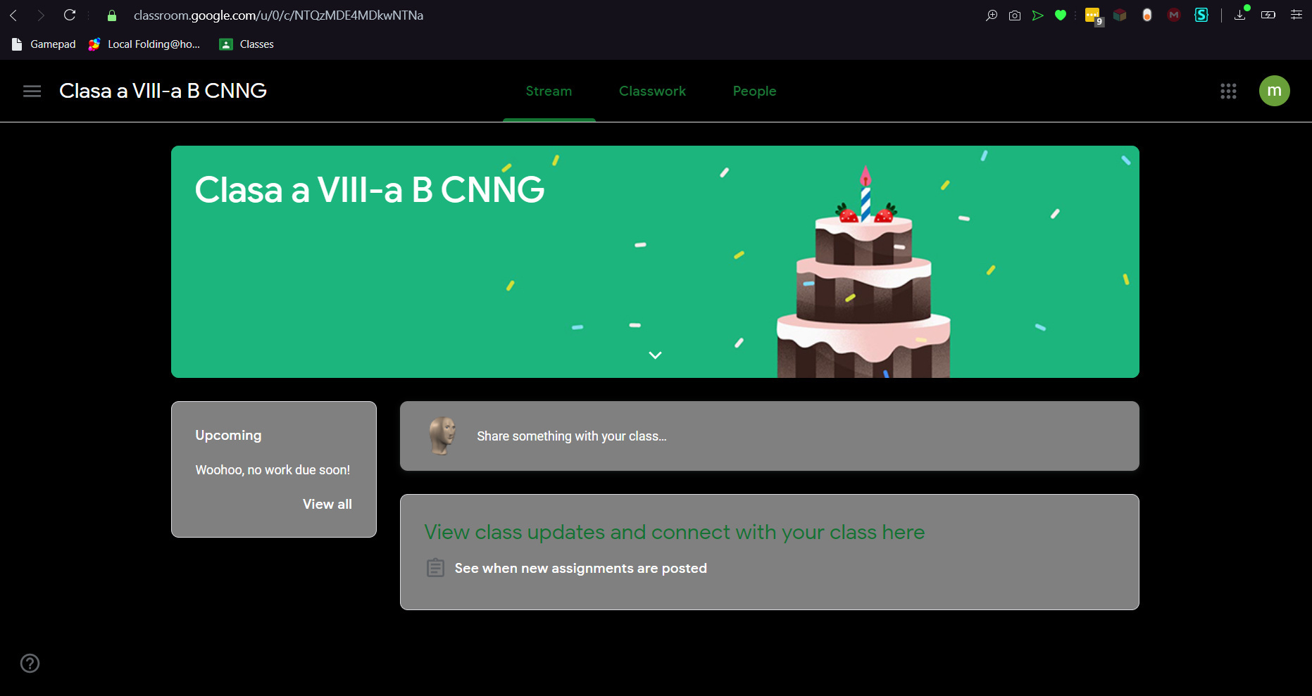 Pitch Black Google Classroom