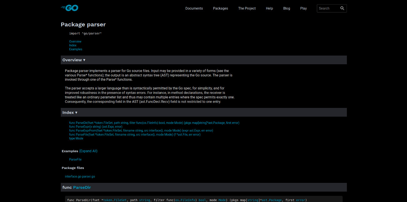 Dark Black Golang theme