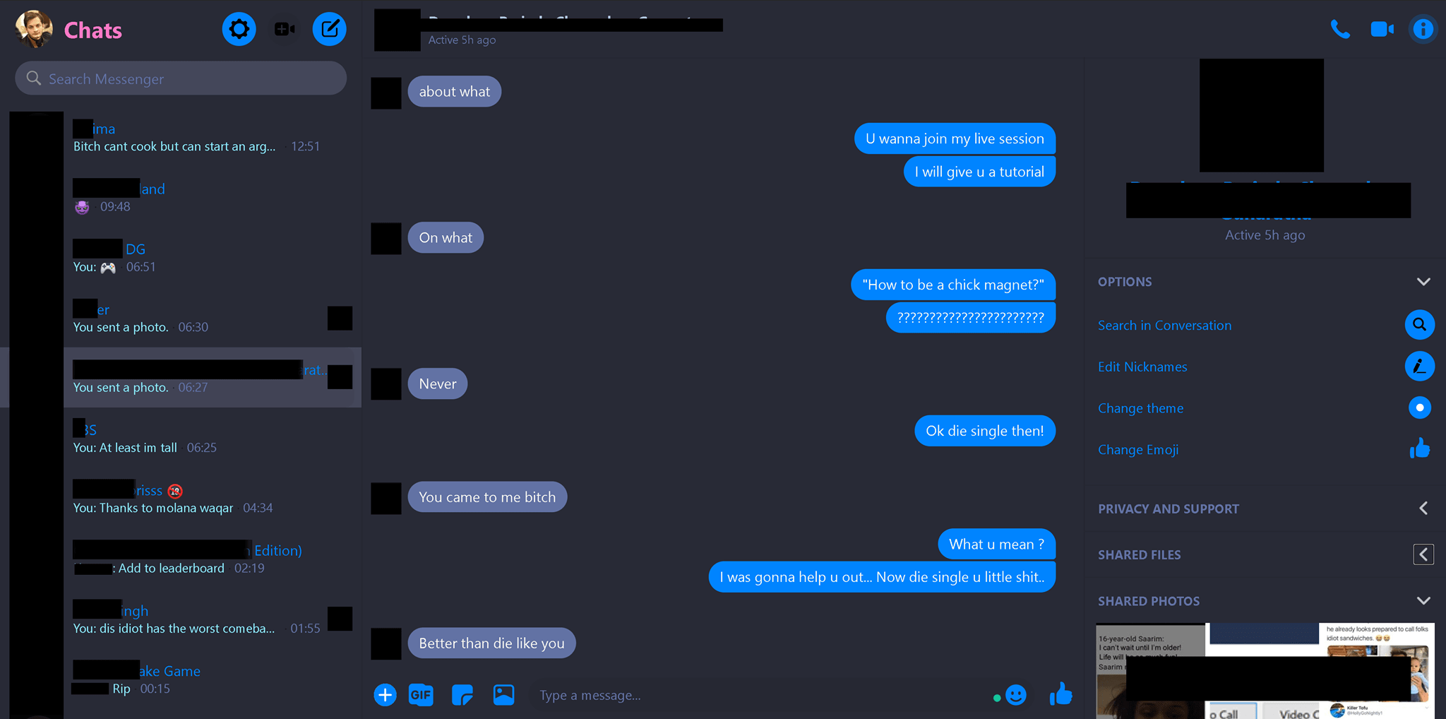 FB Messenger Dracula Dark/Night Mode (2020)