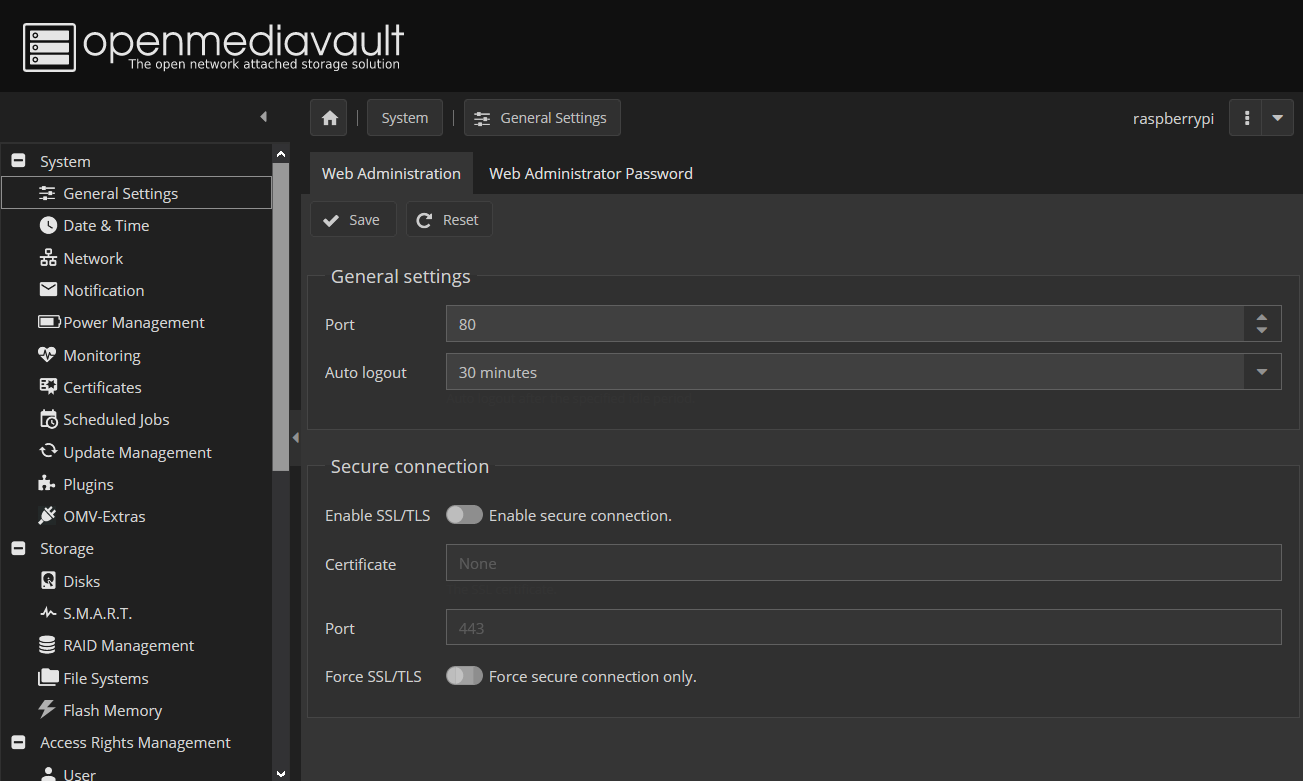 OpenMediaVault Dark Theme