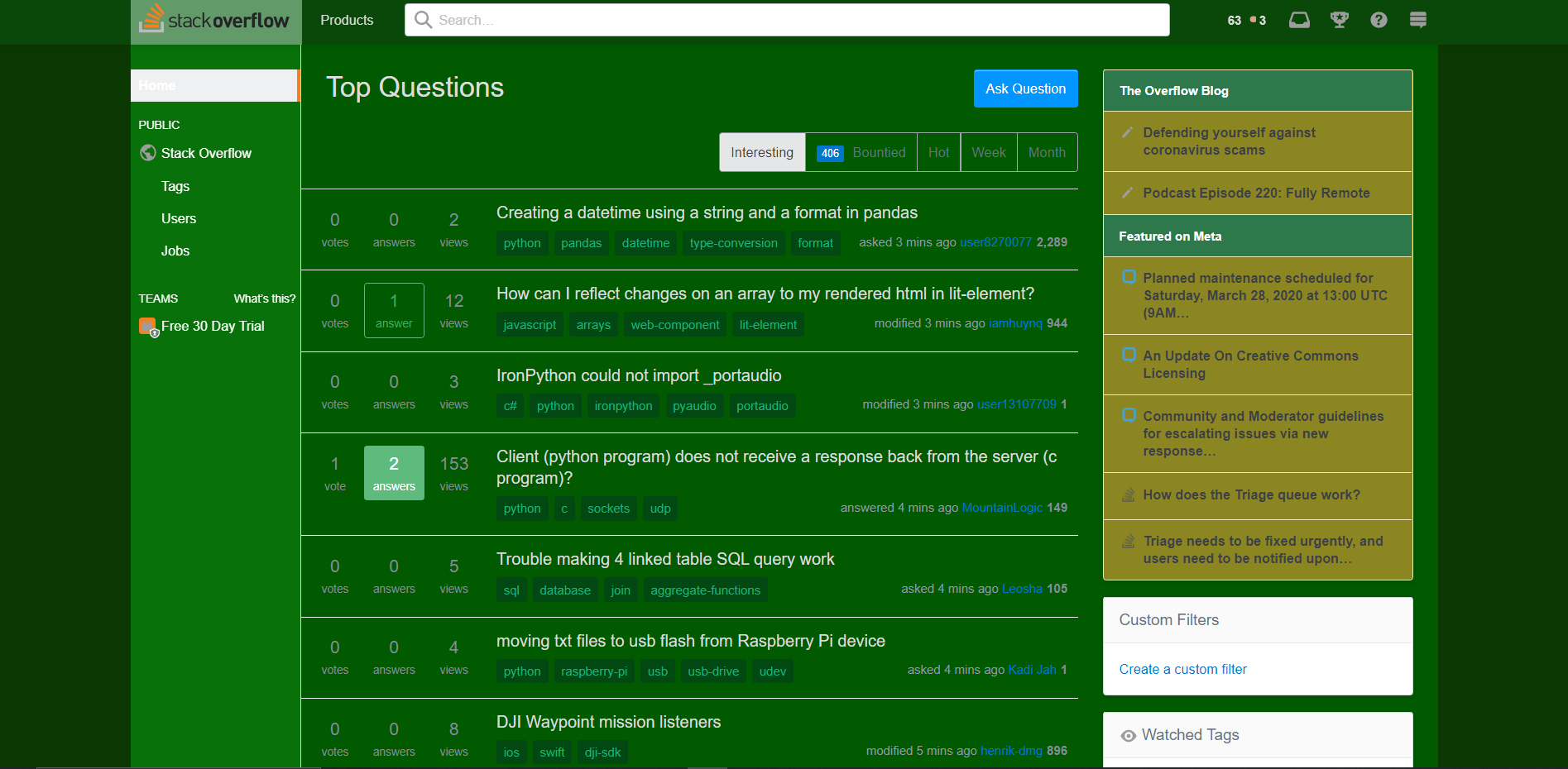 Stack Overflow Forest Green