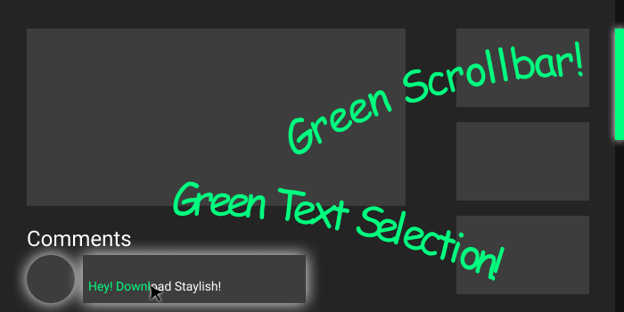 Spring Green Scrollbar and Text Selection - Global
