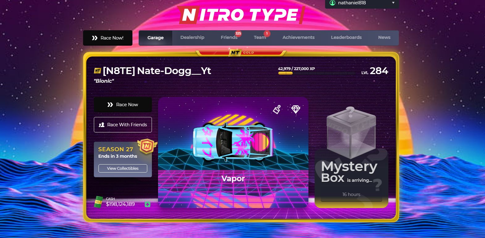 RetroWave NitroType Theme