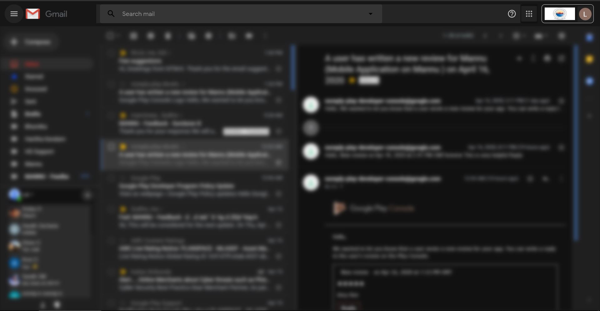 GMAIL - Complete Dark Theme - L@L