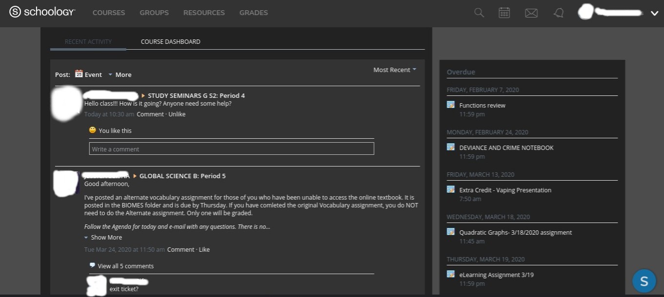 Schoology Flat Dark Mode