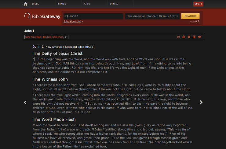 BibleGateway - Dark