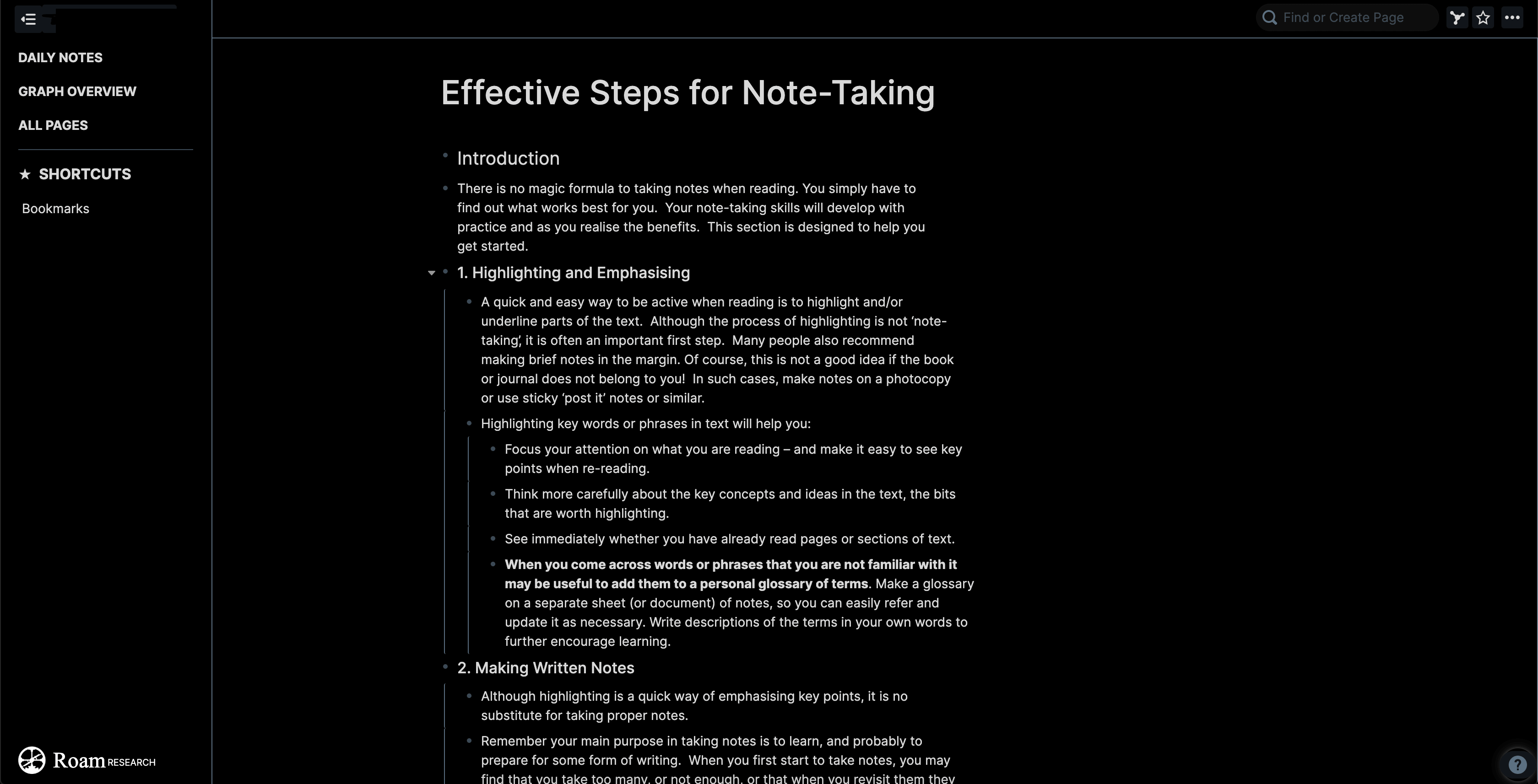 Roam Research - Lights Out