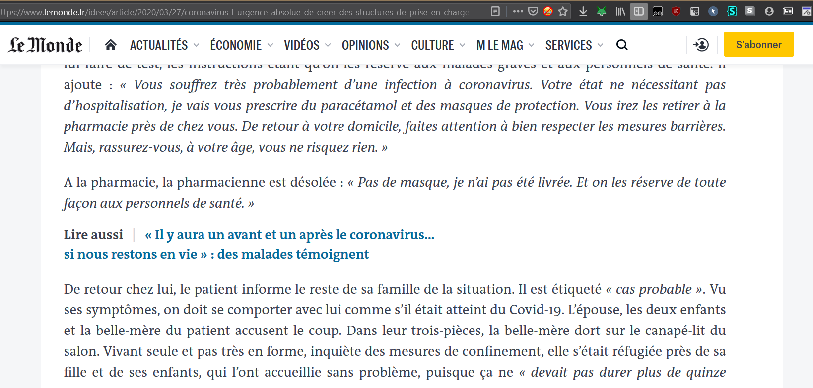 Le Monde - wide paragraphs