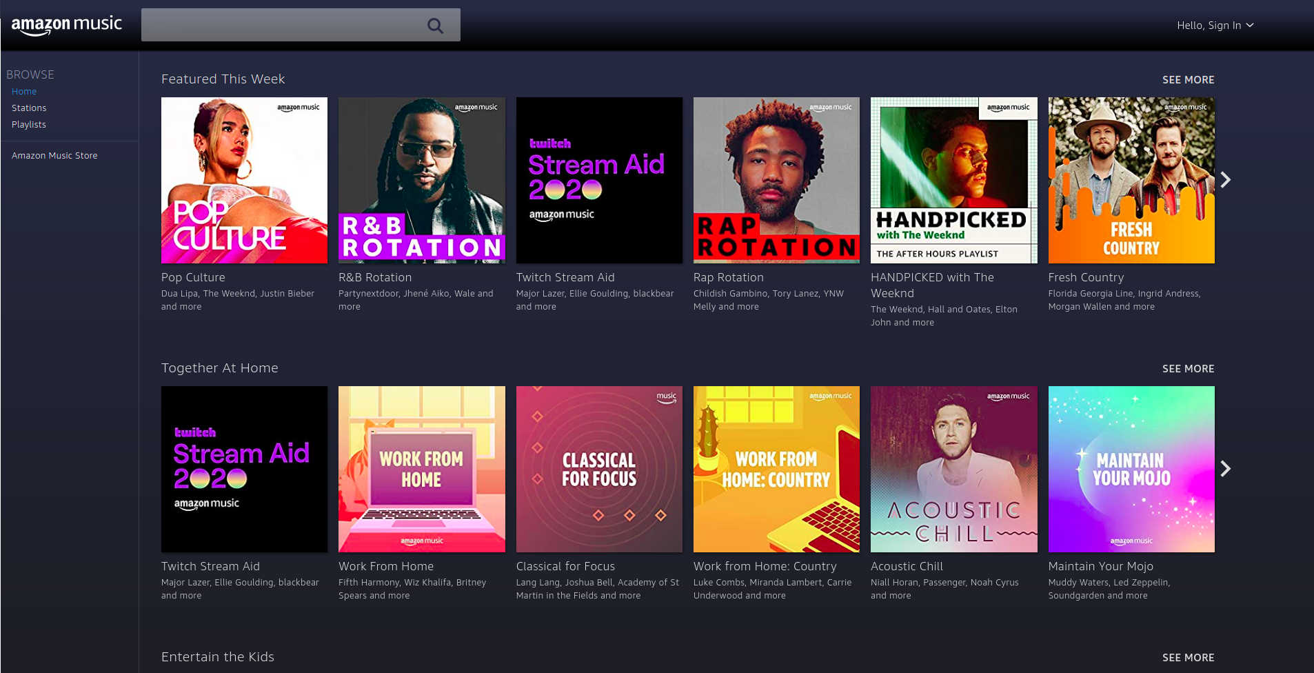 Dark Amazon Music