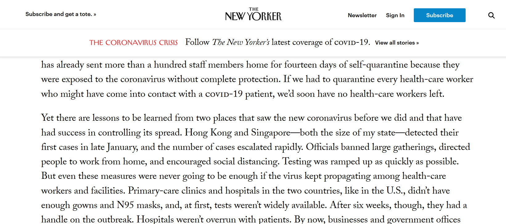 The New Yorker - wide paragraphs