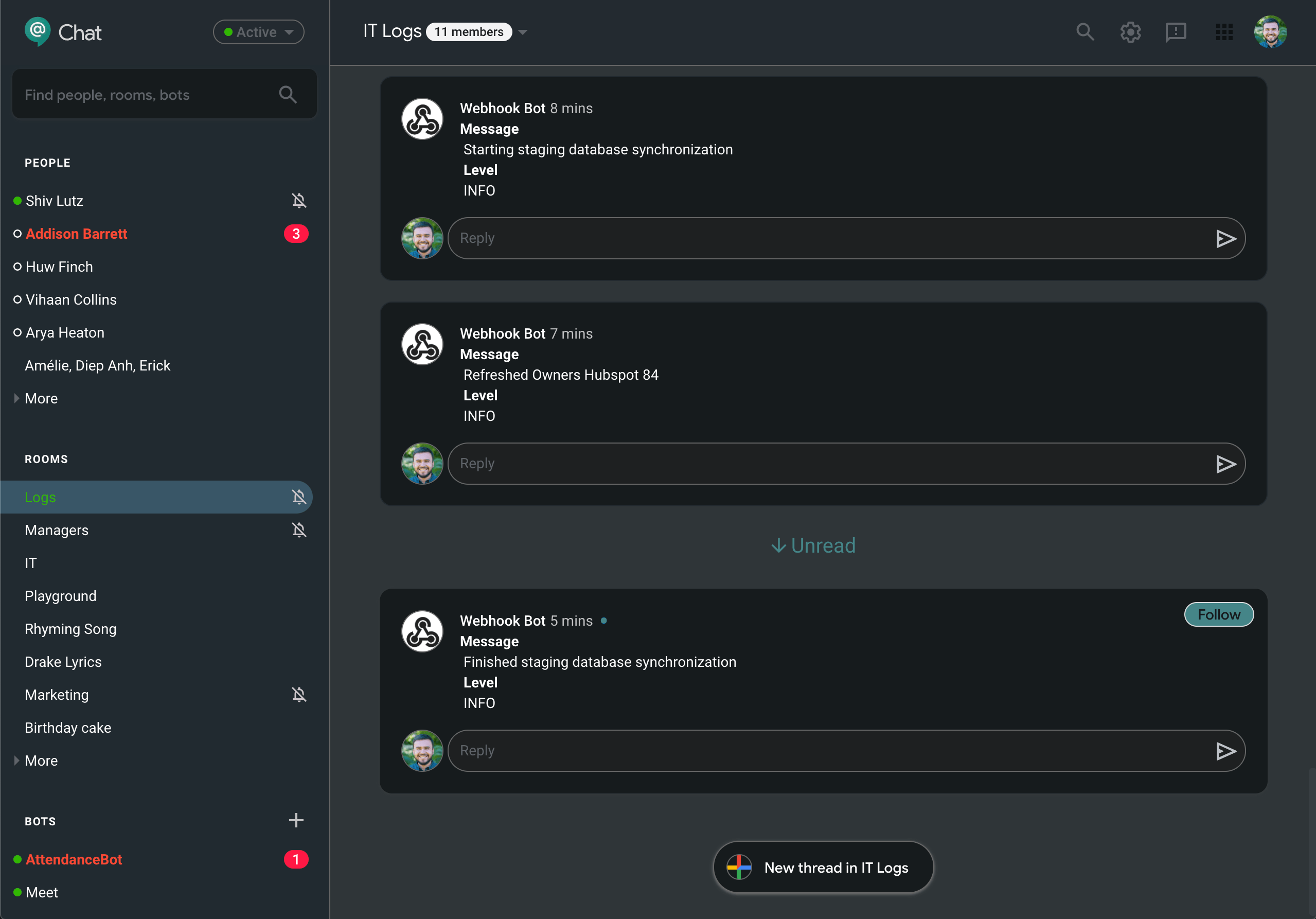 Ventura Dark Google Chat