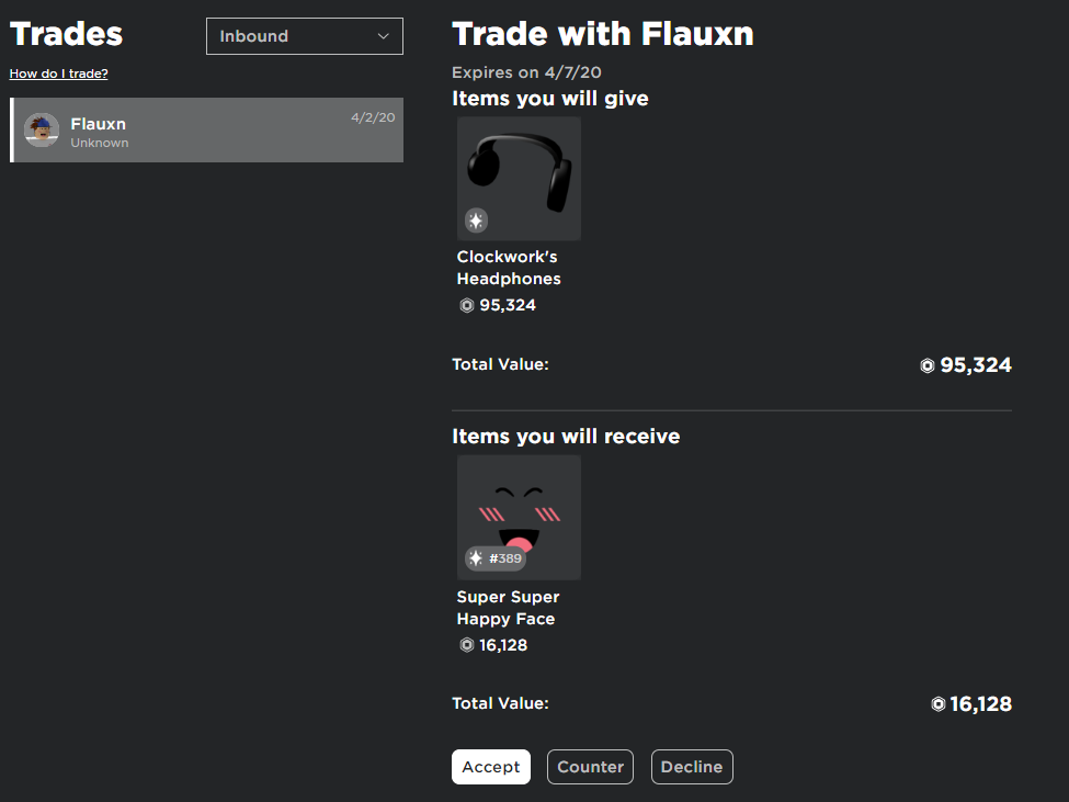 Flipped Trade View Roblox