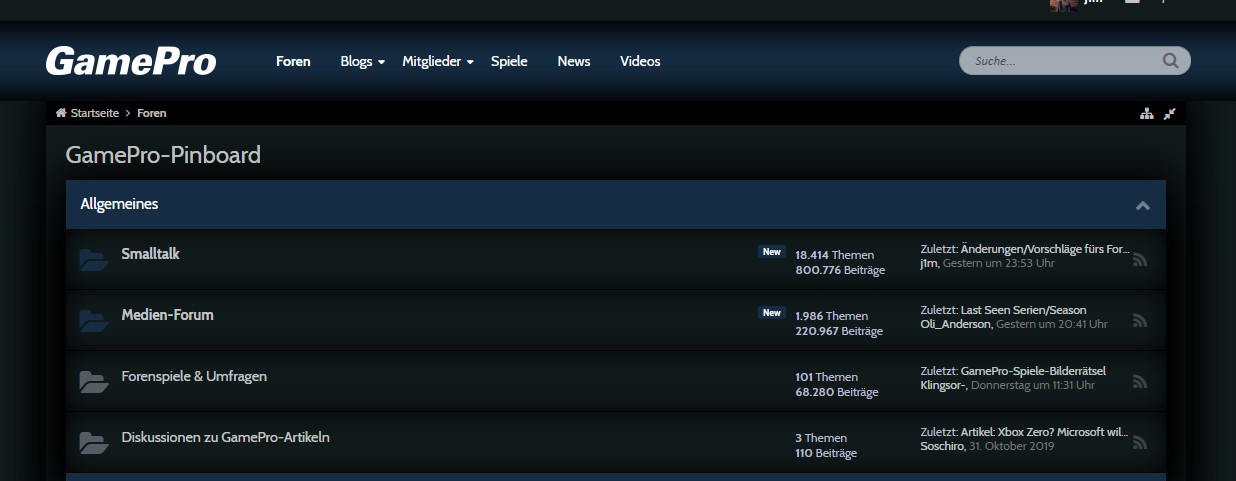 Gamepro.de - Alternative Dark Skin (Forum)