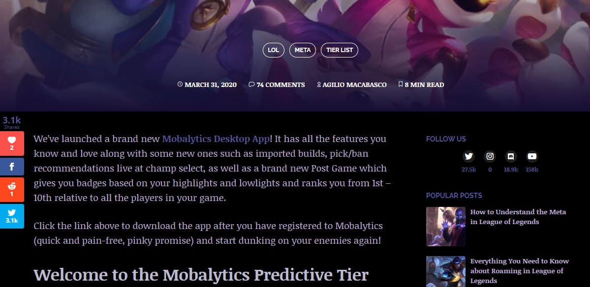 Mobalytics.gg - Dark Mode