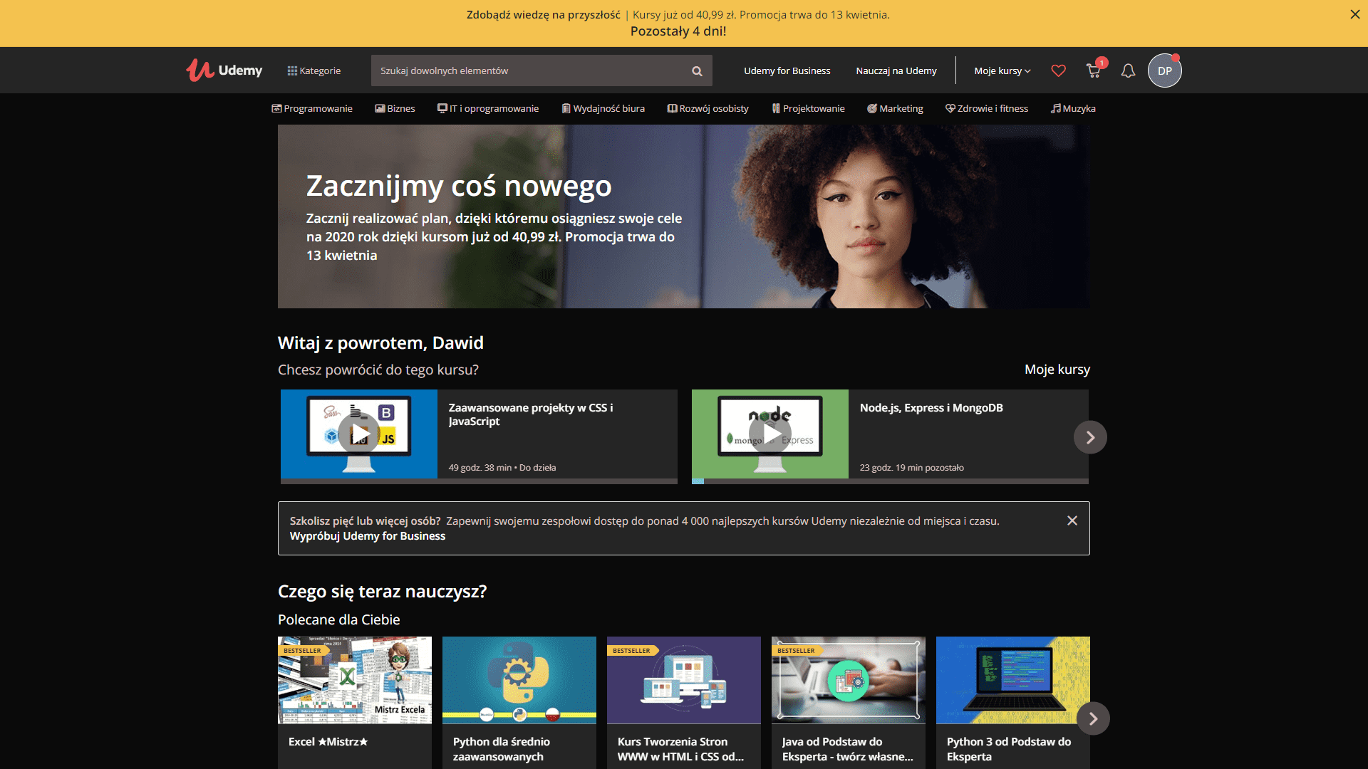 UDEMY FULL DARK THEME