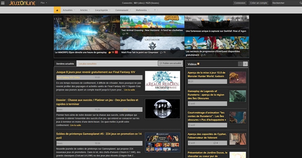 JeuxOnline JOL Theme Sombre Dark Mode