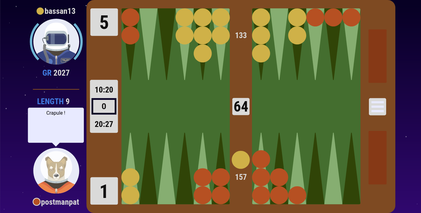 Backgammon Galaxy PostmanPat Theme