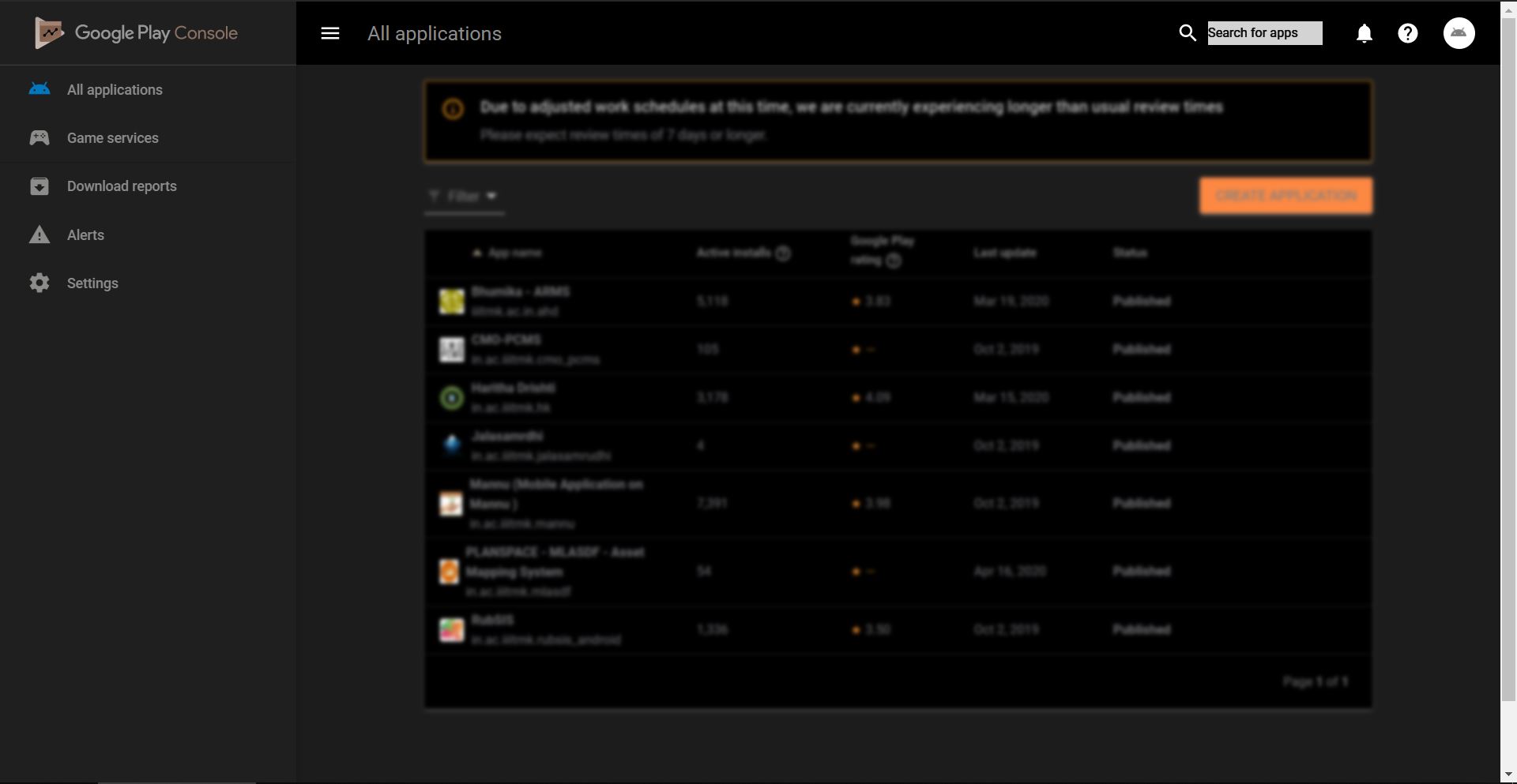 Google Play Console Dark Theme - L@L