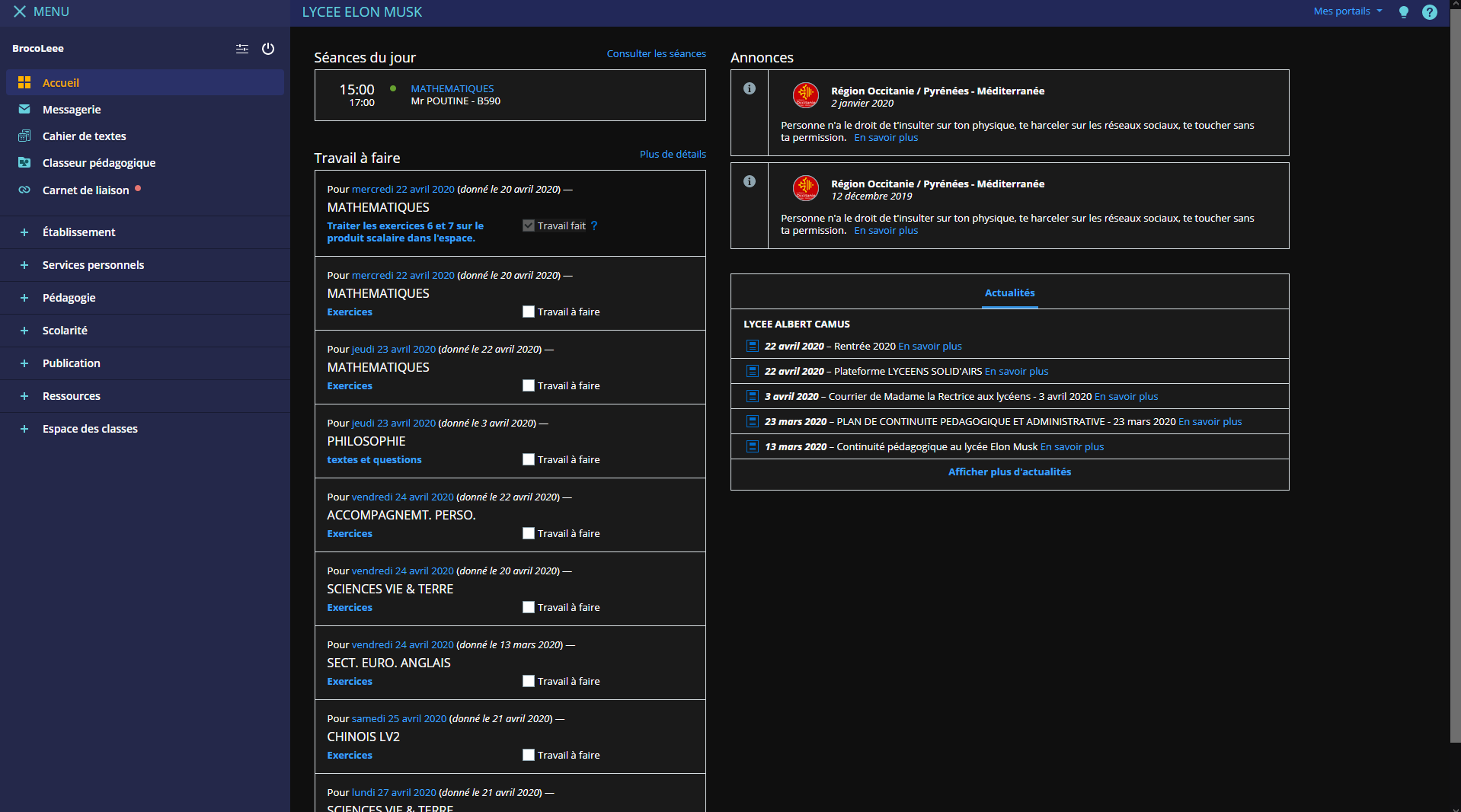 Dark Theme ENT Occitanie